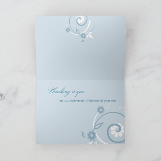 Sterfdag van de zoon Blauwe wervelingen Kaart (Binnen)