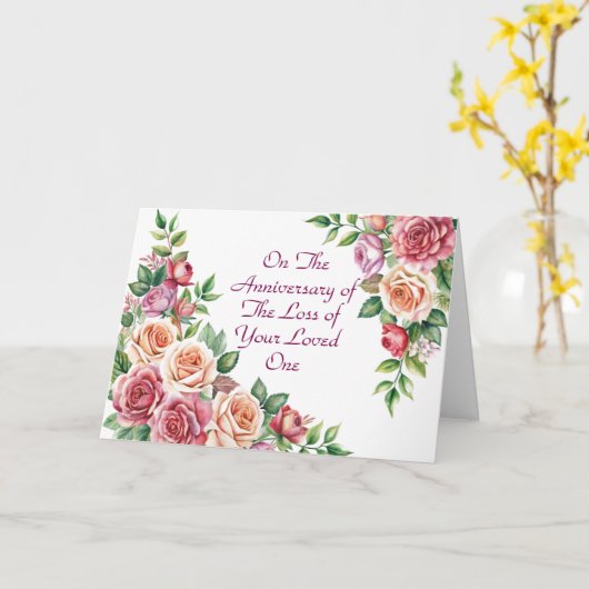 Sterfdag van Geliefde, Bloemen Kaart (Gele Bloem)