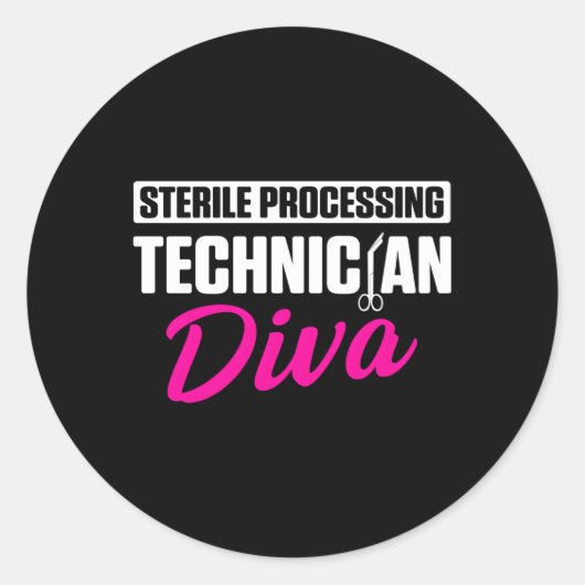 Steriele Verwerkingstechnicus Diva Tech Ronde Sticker (Voorkant)