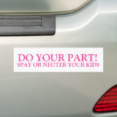 STERILISEER JE KINDEREN BUMPERSTICKER (Op auto)
