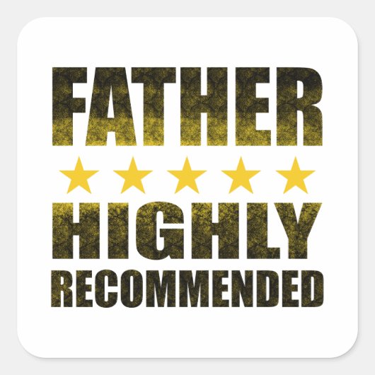 Sterk aanbevolen 5-sterren vader vierkante sticker (Voorkant)