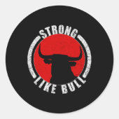 Sterk als Bull Bodybuilding en Power Lifting 2 Ronde Sticker (Voorkant)