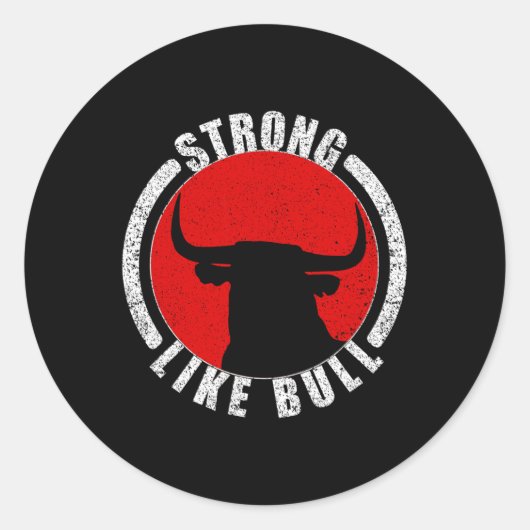 Sterk als Bull Bodybuilding en Power Lifting 2 Ronde Sticker (Voorkant)