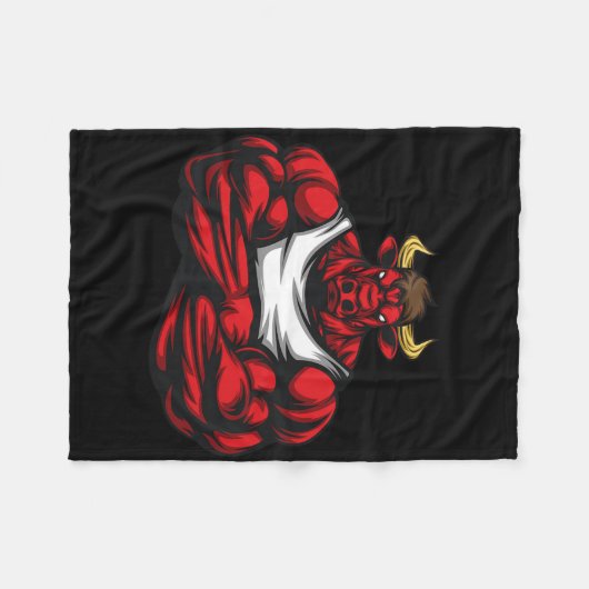 Sterk als Bull Bodybuilding Fleece Deken (Voorkant (Horizontaal))