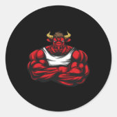 Sterk als Bull Bodybuilding Ronde Sticker (Voorkant)