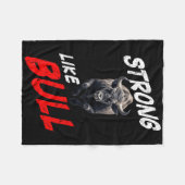 Sterk als Bull Powerlifting Bodybuilding Gym Fleece Deken (Voorkant (Horizontaal))