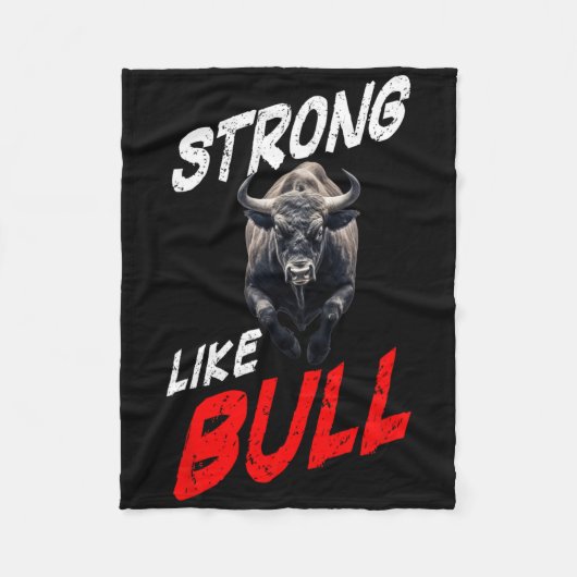 Sterk als Bull Powerlifting Bodybuilding Gym Fleece Deken (Voorkant)
