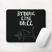 Sterk als Bull Powerlifting Bodybuilding Muismat (Met muis)
