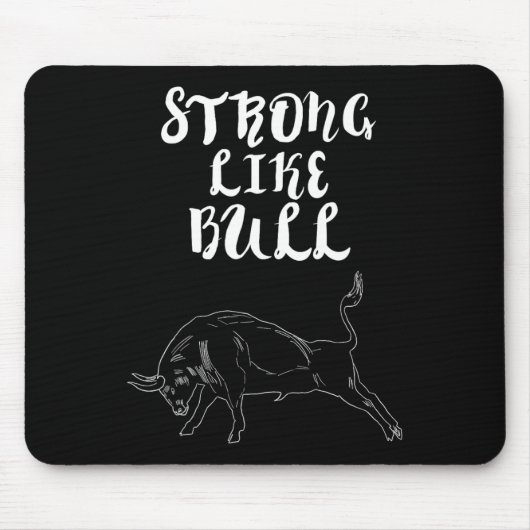 Sterk als Bull Powerlifting Bodybuilding Muismat (Voorkant)