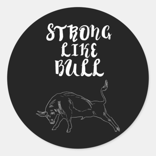 Sterk als Bull Powerlifting Bodybuilding Ronde Sticker (Voorkant)