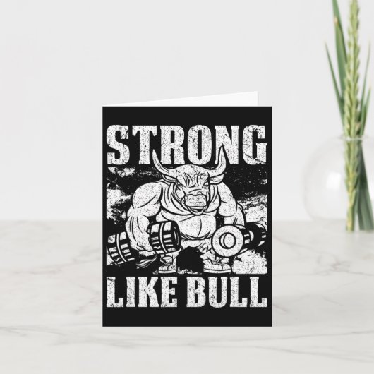 Sterk als een bull Powerlift Bodybuilding Kaart (Voorkant)