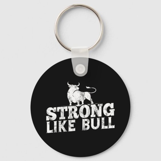 Sterk als een Bull Powerlifting Bodybuilding 10 Sleutelhanger (Voorkant)
