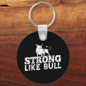 Sterk als een Bull Powerlifting Bodybuilding 10 Sleutelhanger (Voorkant)