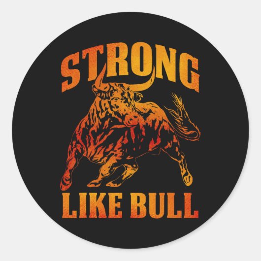 Sterk als een Bull Powerlifting Bodybuilding 11 Ronde Sticker (Voorkant)