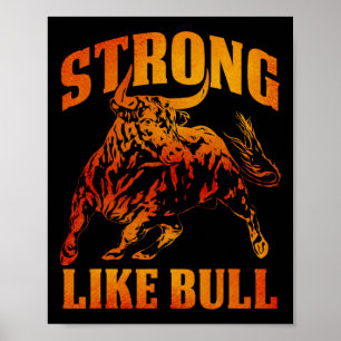 Sterk als een Bull Powerlifting Bodybuilding 12 Poster