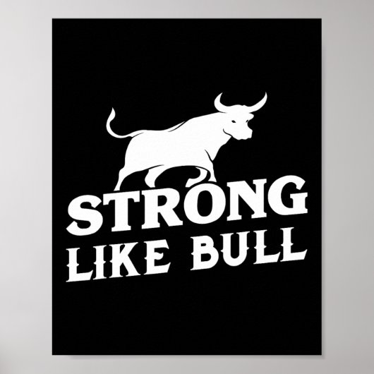 Sterk als een Bull Powerlifting Bodybuilding 3 Poster (Voorkant)