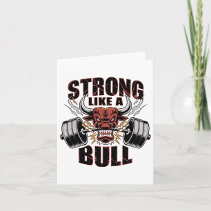 Sterk als een Bull Powerlifting Bodybuilding 5 Kaart