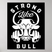 Sterk als een Bull Powerlifting Bodybuilding 7 Poster (Voorkant)
