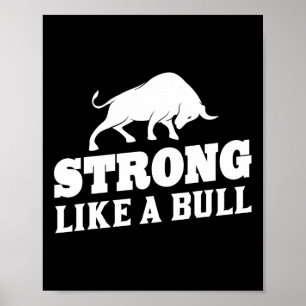 Sterk als een Bull Powerlifting Bodybuilding 9 Poster