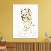 Sterk als een leeuw kaart canvas afdruk (Insitu (Woonkamer))