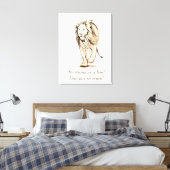 Sterk als een leeuw kaart canvas afdruk (Insitu (Slaapkamer))