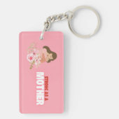 Sterk als een moeder - Mom Floral Sleutelhanger (achterkant)
