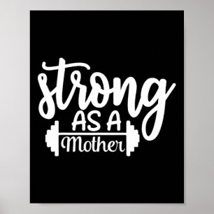 Sterk als een moeder oefening Fitness Workout Gym Poster