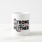 Sterk als een moeder Zwart en Roze moeder met Baby Koffiemok (Center)