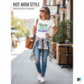 Sterk als een Moeder Zwart Modern Script T-Shirt