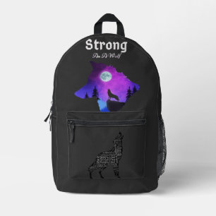 Sterk als een Wolf Spirit Bedrukte Rugzak