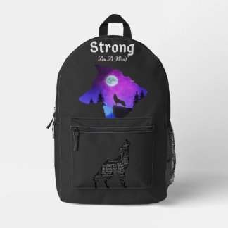 Sterk als een Wolf Spirit Bedrukte Rugzak