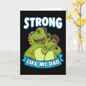 Sterk als mijn vader Kawaii papa dinosaurus vaders Kaart (Gele Bloem)