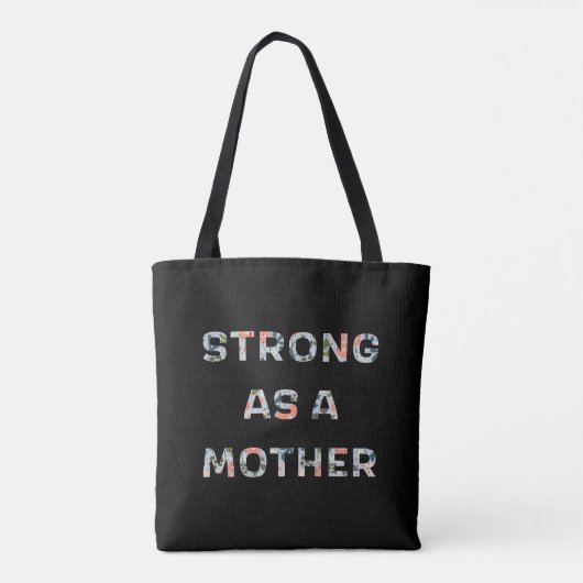 Sterk als Moeder Floral Design Tote Bag (Achterkant)