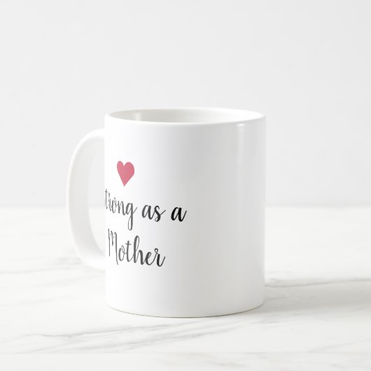 Sterk als moeder rood hart koffiemok (Voorkant links)