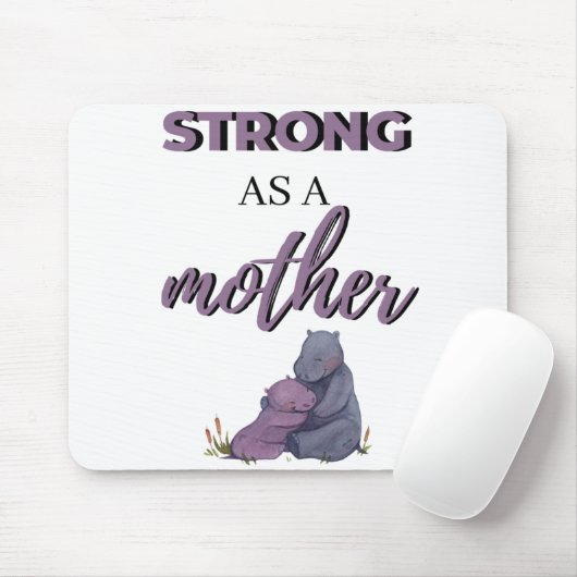 Sterk als moeder zwart muismat (Met muis)