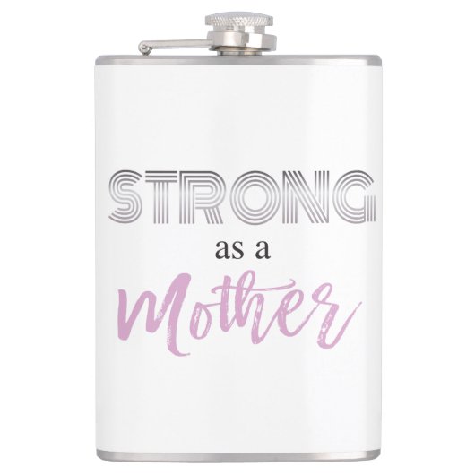 Sterk als Moederdag-gift-fles Heupfles (Voorkant)