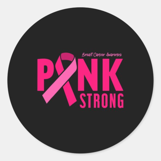 Sterk bewustzijn van borstkanker ronde sticker (Voorkant)