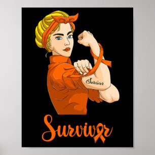 Sterk bewustzijn van vrouwelijke bloedkanker poster