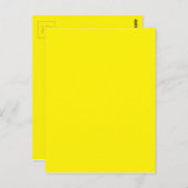Sterk briljante gele kleur briefkaart (Voorkant / Achterkant)