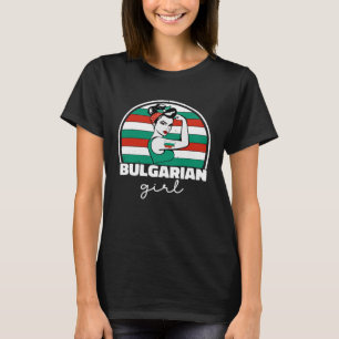 Sterk Bulgaars Meisje Vrouwen Bulgarije Flag Pride T-shirt
