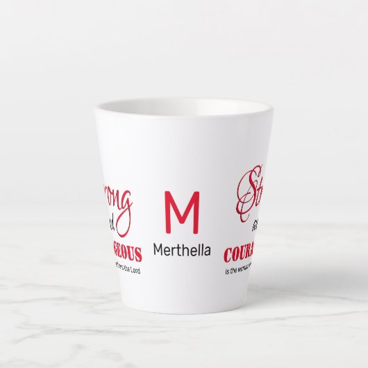 STERK COURAGEOU Christelijk Monogram VROUW Latte Mok (Voorkant)