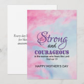 STERK COURAGEOUS Christelijk Moederdag Feestdagenkaart (Voorkant / Achterkant)