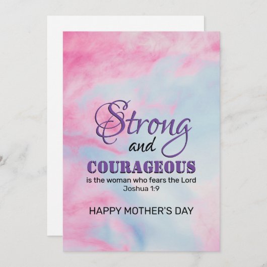 STERK COURAGEOUS Christelijk Moederdag Feestdagenkaart (Voorkant / Achterkant)