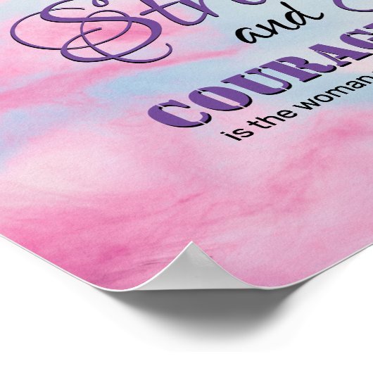 STERK COURAGEOUS Inspirerend Christelijk VROUW Poster (Hoek)