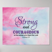 STERK COURAGEOUS Inspirerend Christelijk VROUW Poster (Voorkant)