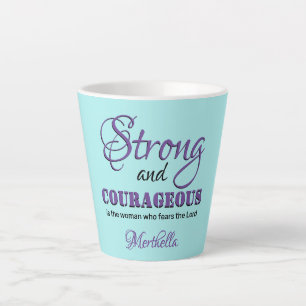 STERK EN COURAGEOUS, speciaal gepersonaliseerd Aqu Latte Mok