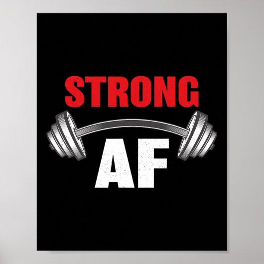 Sterk en grappig fitness en workout poster (Voorkant)