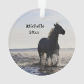 Sterk en moedig, aangepast voor Deut 31-paarden Ornament (achterkant)