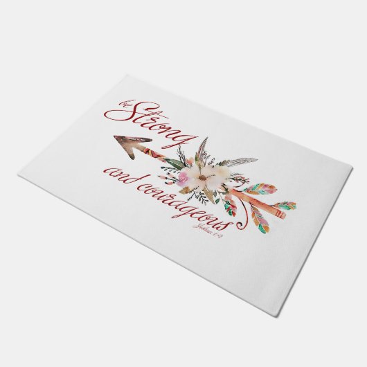 Sterk en moedig deurmat (Schuin)