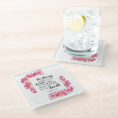 Sterk en moedig roze platte Bijbel Glazen Onderzetter (Schuin)